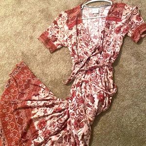 Small pink with beautiful design long dress